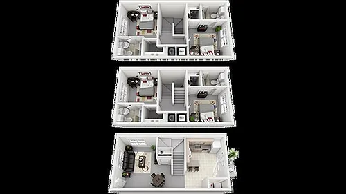 Floor plan 4 Bed 4 bath - Price Per Bed