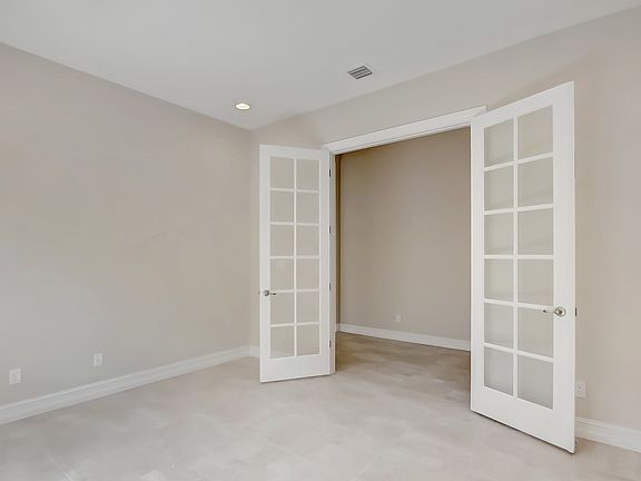 Home office with French doors