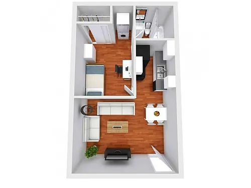 Floor plan 1x1 Morrison