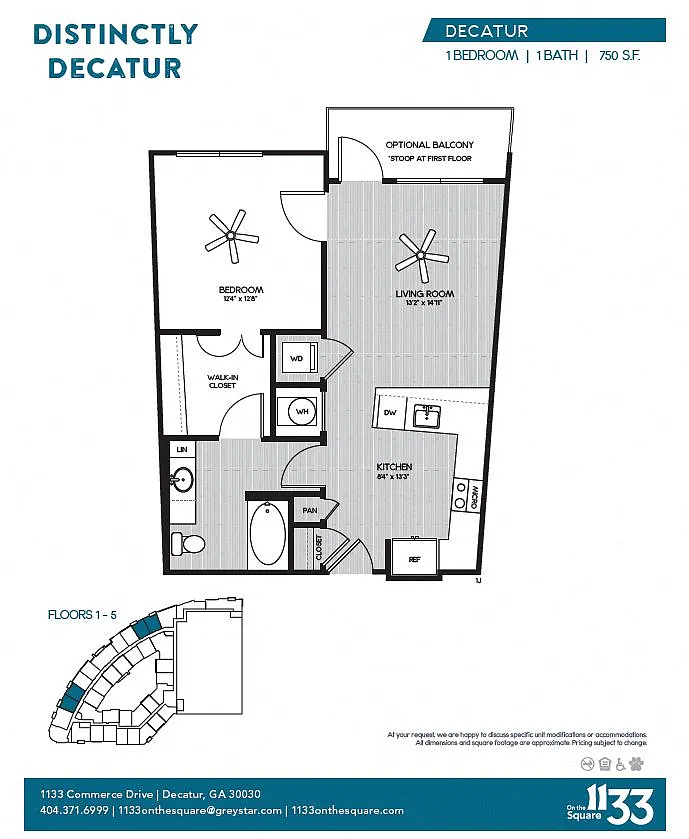 Floor plan 1J Decatur