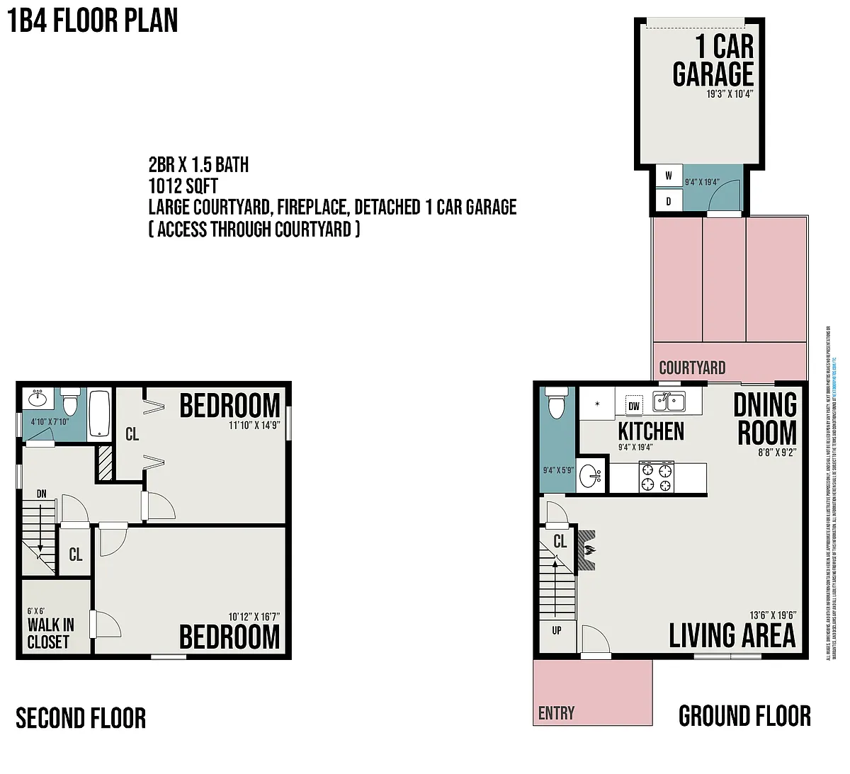 Floor plan 1B4 Townhome