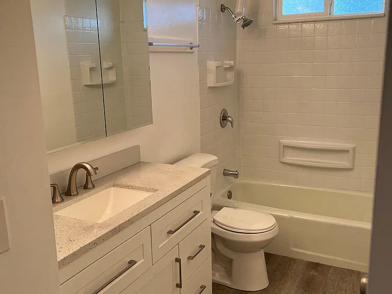 Upstairs bathroom new vanity and toilet