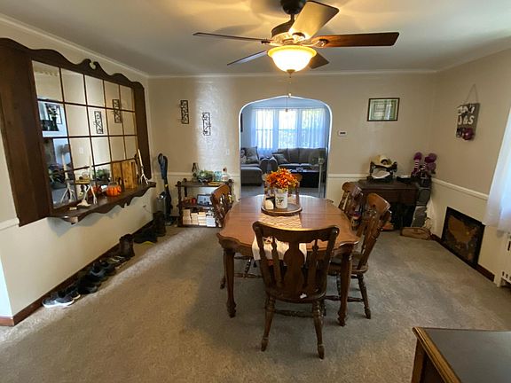 Large Dining Room with custom mirror.