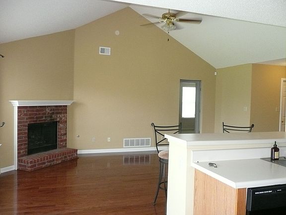 NEW Floor and paint, this is a view of the family room from kitchen.
