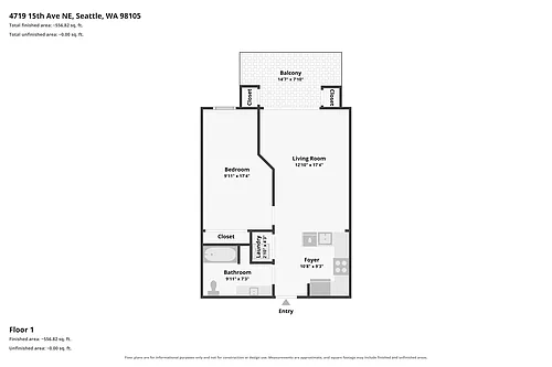 Floor plan 1x1 Plus