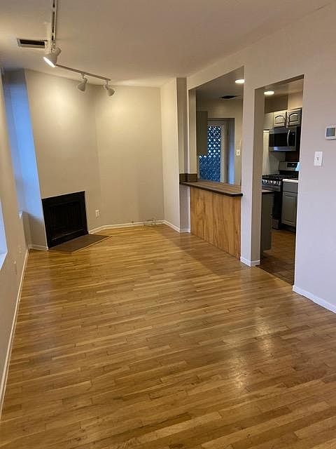 Living area with fireplace