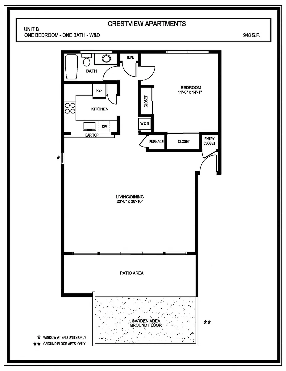Floor plan Plan B: Washer and dryer