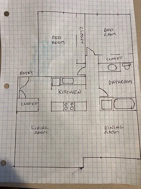 Floor plan 2BR 1BA Floor Plan