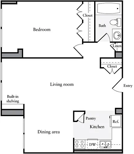 Floor plan 1 Bedroom C