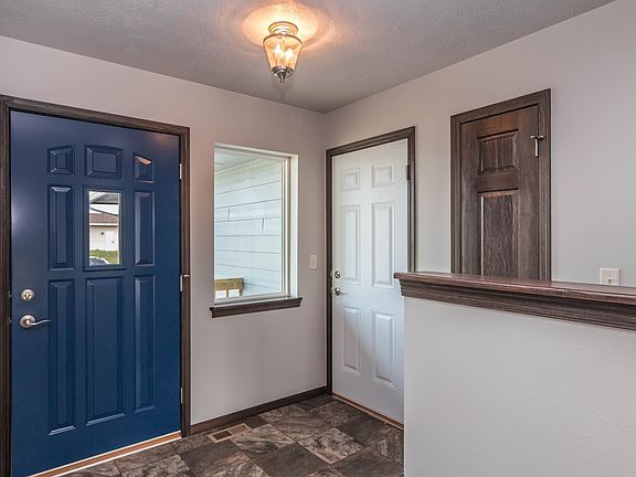 Blue entry door 