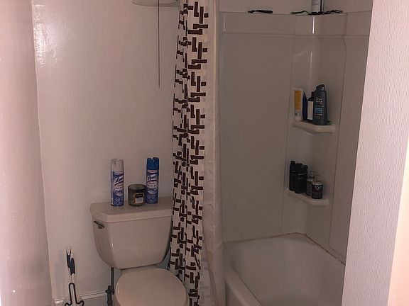 Bathroom shower and toilet area