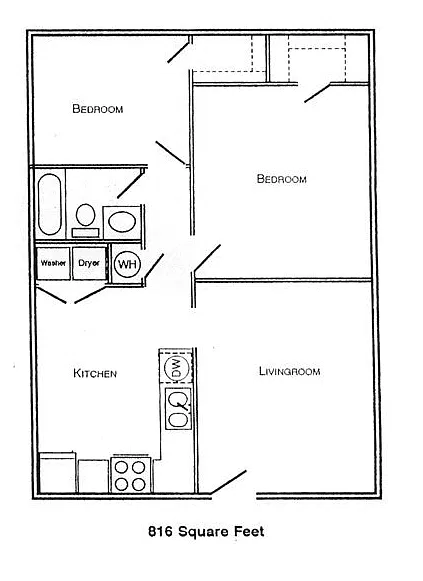 Floor plan 2Bed-1Bath