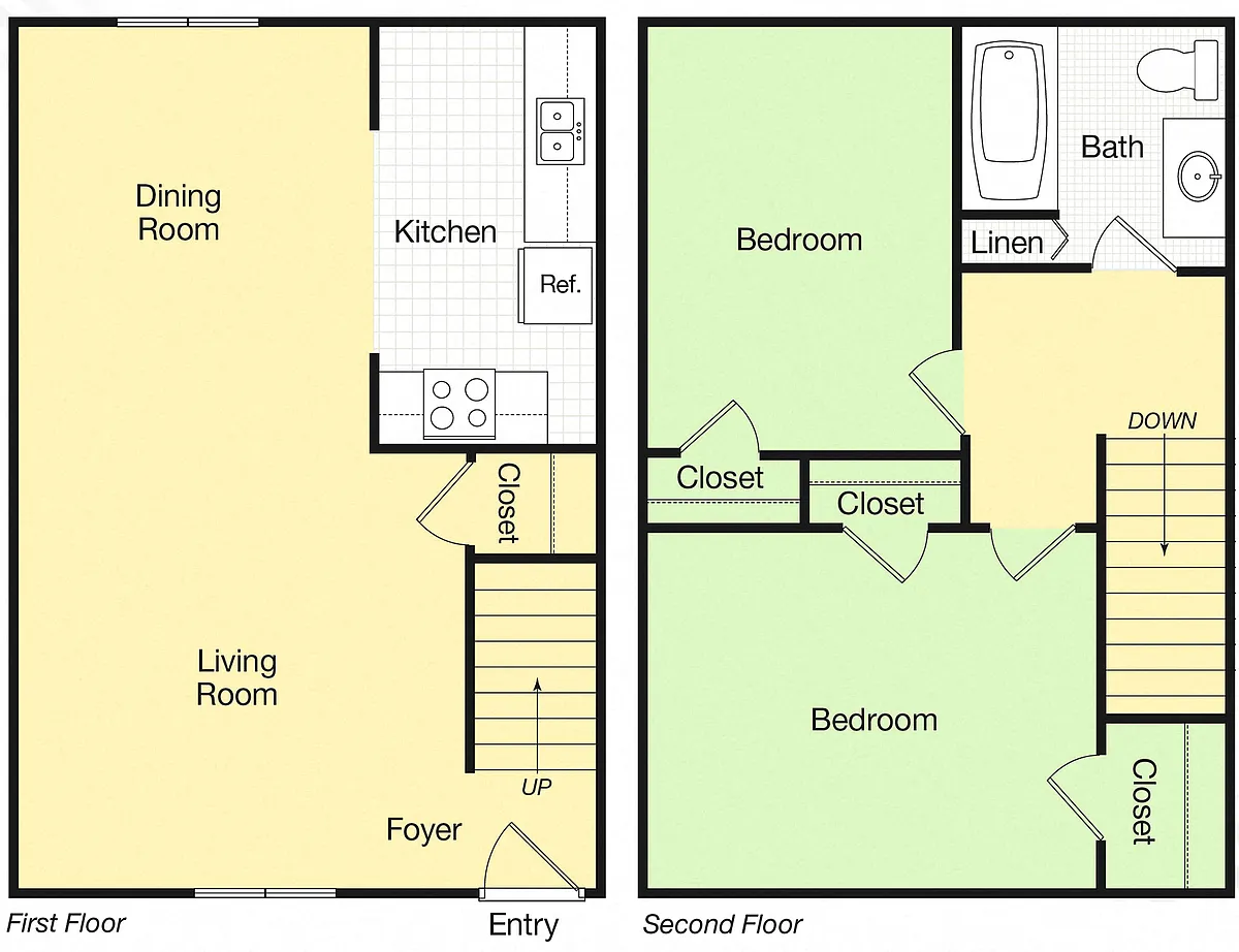 Floor plan Goji 2x1 Townhome