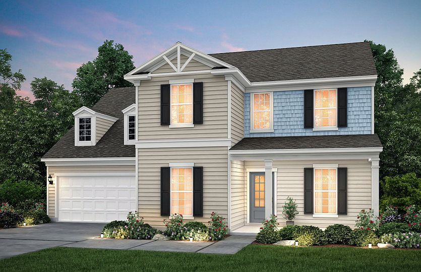 Riverview, a two story home w covered front porch with Home Exterior 2