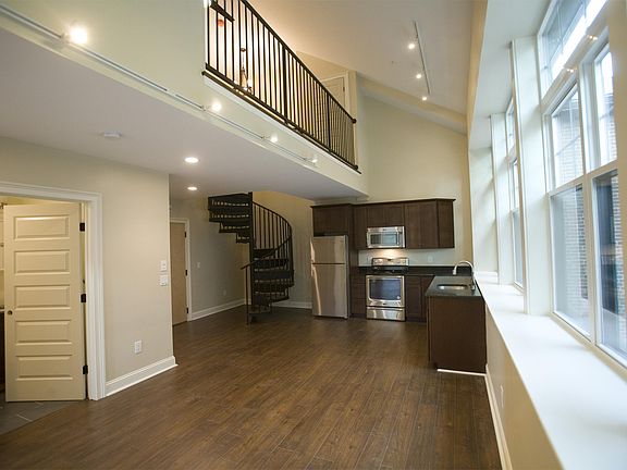 Open floor plan with loft