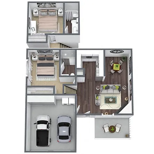 Floor plan B2: 2 Bed 2 Bath