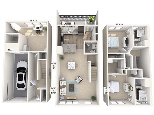 Floor plan B1T-1748sq-Stainless-den with windows