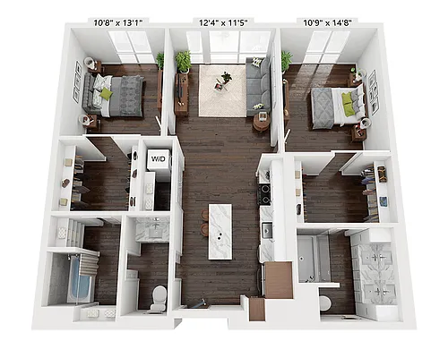 Floor plan Two Bedroom B2H