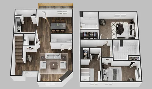 Floor plan 3 Bath/2.5 Bath Townhouse