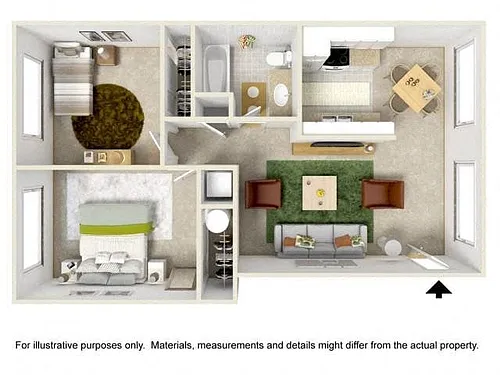 Floor plan Parkside - Two Bedroom