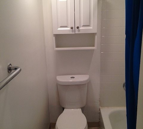 Bathroom has shower & sink