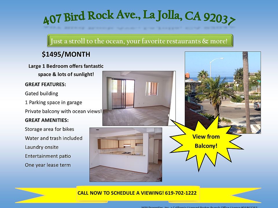 1st image of 407 Bird Rock Ave APT 2B