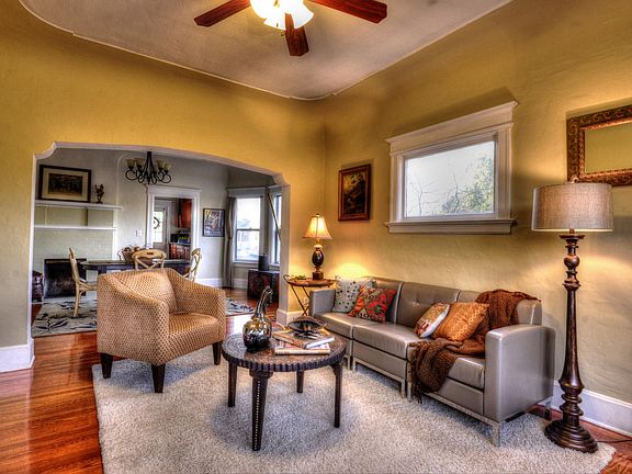 Living room view from bay windows