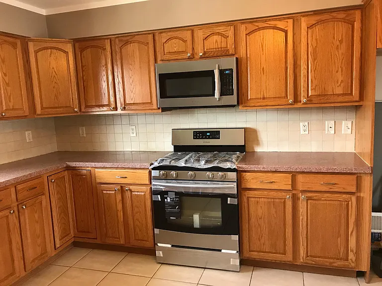 stainless steel stove and microwave
