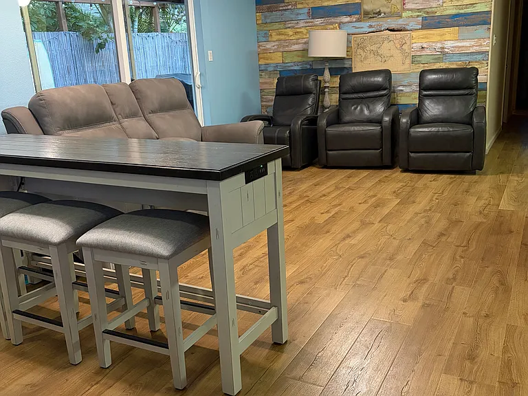 Living Room with 8ft slider to beautiful lanai