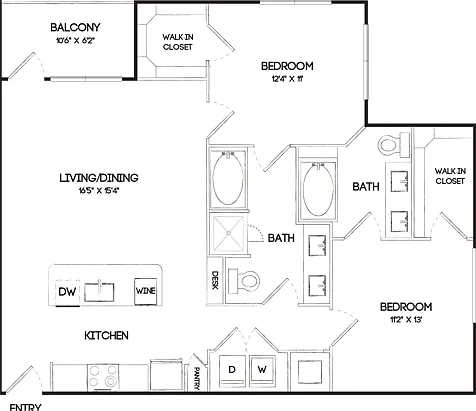 B4 2 Bedroom Floor Plan B4 2 Bedroom Floor Plan