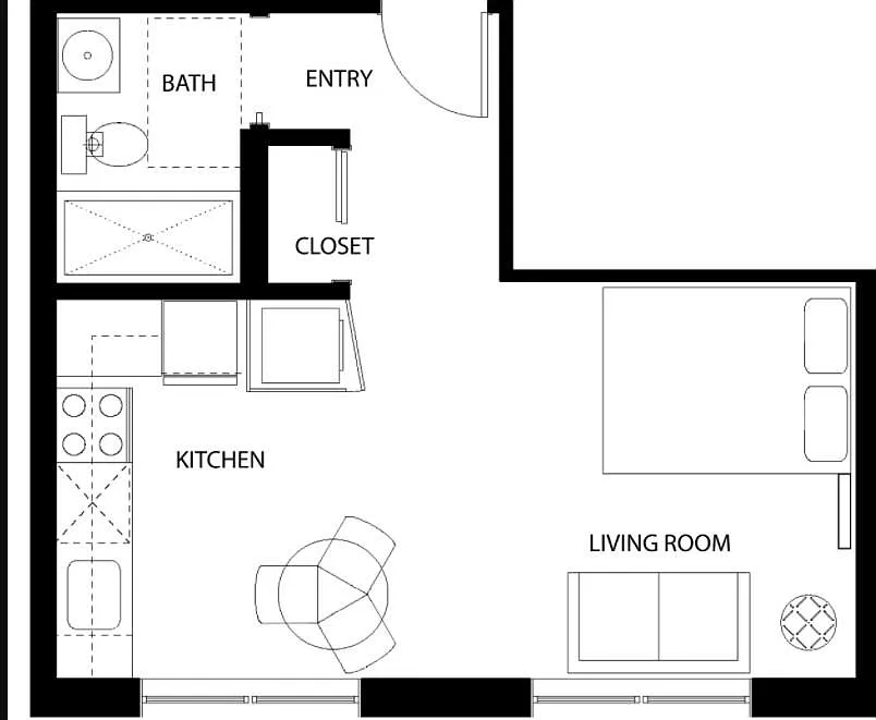 Studio, 400 sqft, $2,490 — Photo 2
