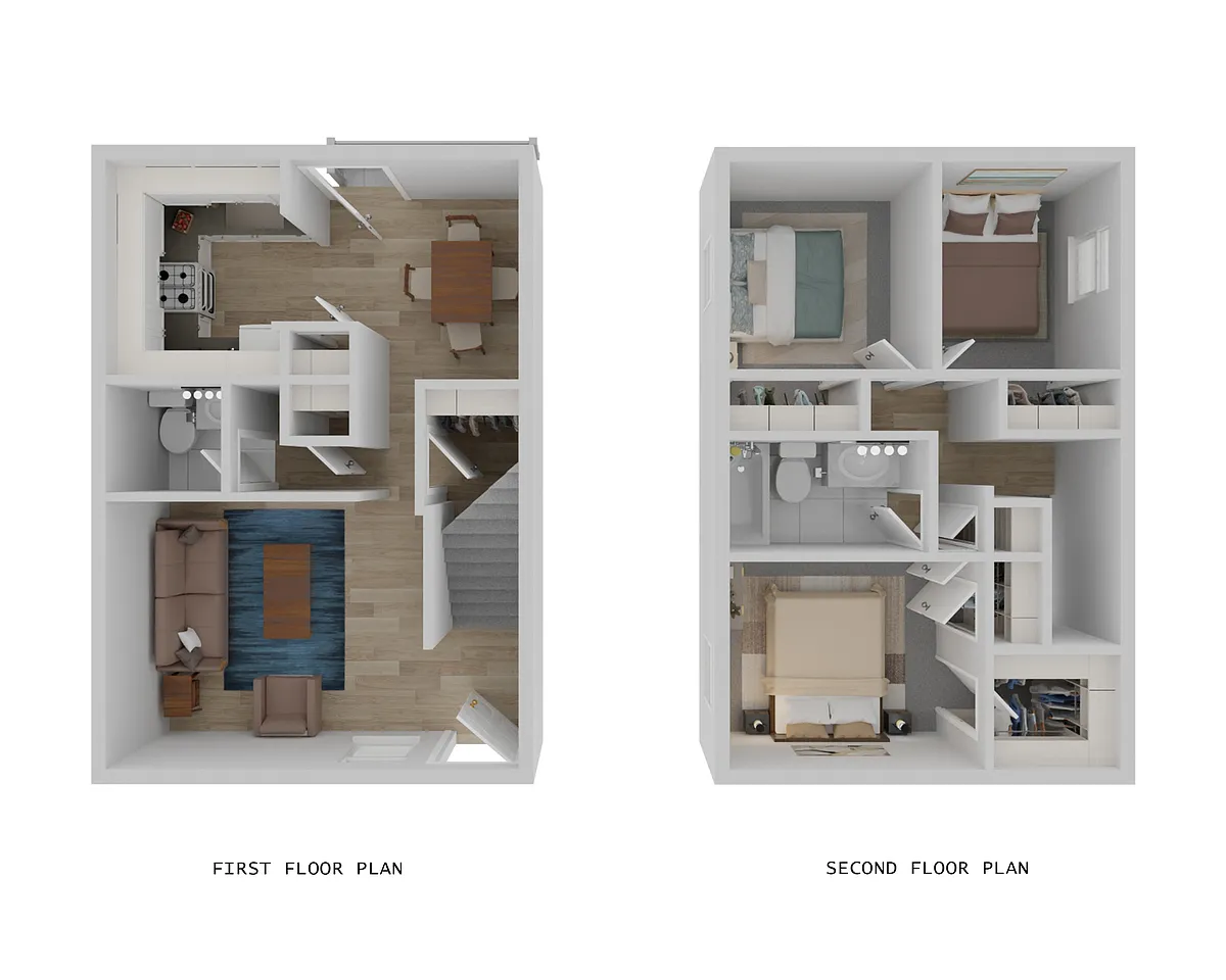 Floor plan Townhome - 3 Bed, 1.5 Baths Classic