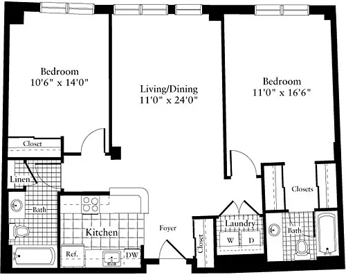 Floor plan 2 Bedrooms I