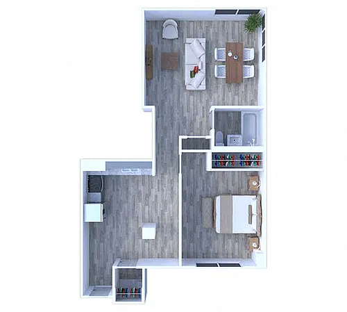 Floor plan 1 Bedroom Floor Plan A6