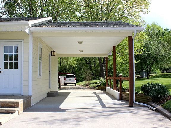 Closer View of Front Porch and Carport