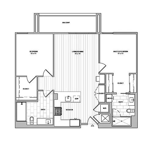 Floor plan Two-Bedroom - D5
