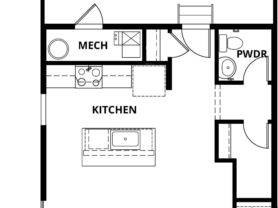 The first floor of the Silverton has an open-concept layout.