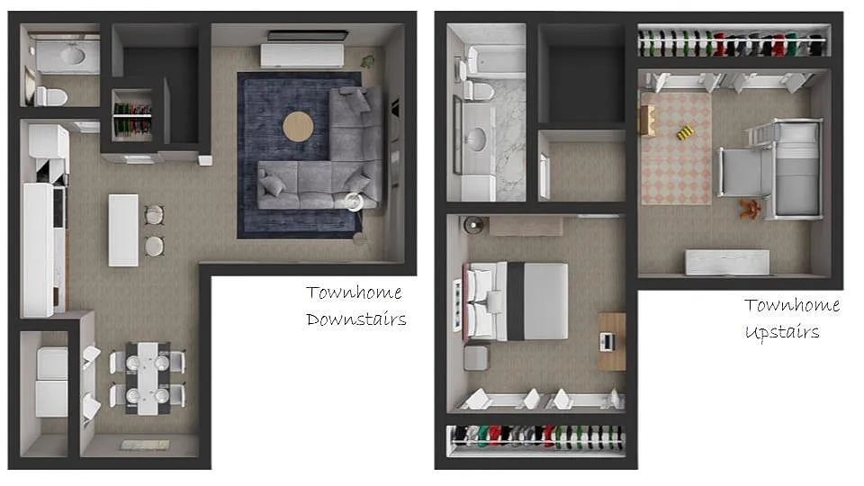 Floor plan 2 Bedroom Townhome