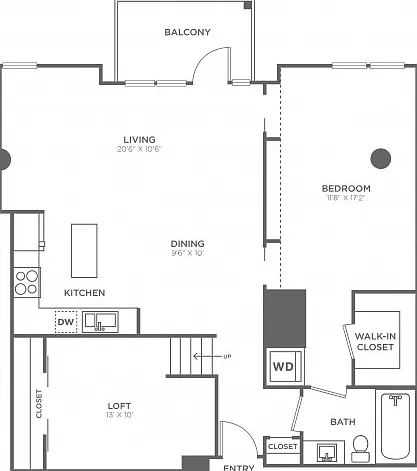 One Bedroom One Bath w/Loft (1010 SF) One Bedroom One Bath w/Loft (1010 SF)
