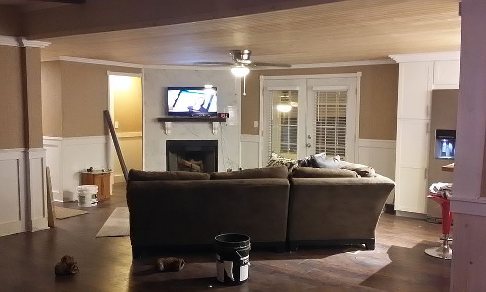 French doors to screen porch