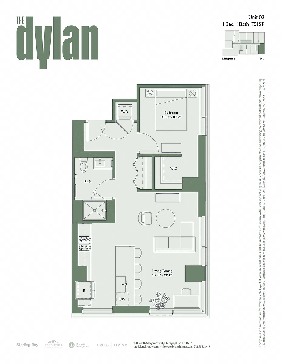 Floor plan Tier 02 - 1bed/1bath