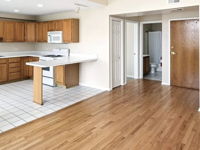 Entryway to Livingroom & Kitchen Open-Floor Plan. Bedroom is to the Left of Bathroom.