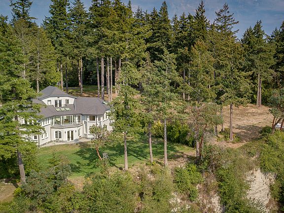 Gorgeous setting with tall evergreens, private, peaceful and quiet (except for the waves lapping the seashore below).