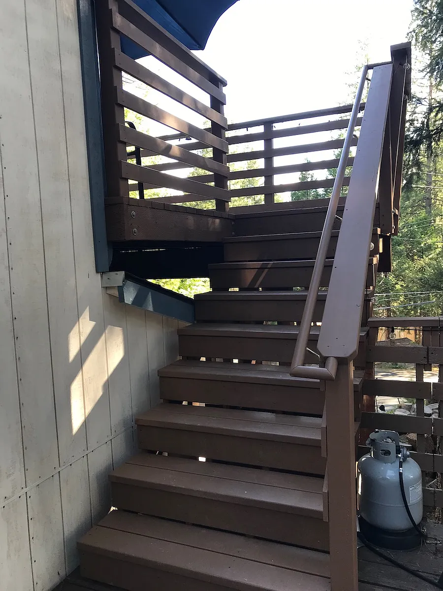 Top half of the stairs up to the cottage. - 14998 Lake Ln #A