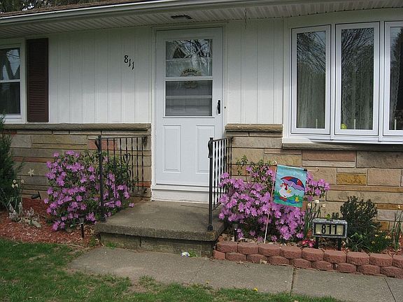 Front door and porch.