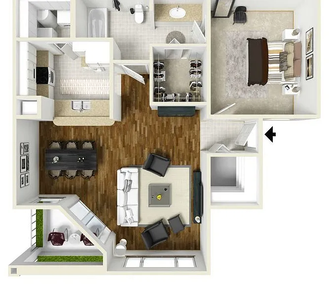 Charles Towne - Fenwick - 1 Beds - 1 Baths - 829 Sq. ft.