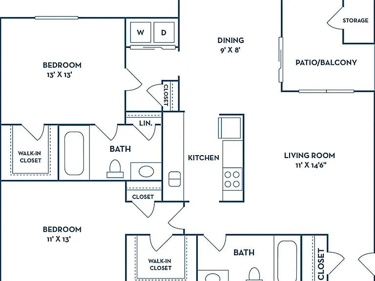 2 Bedroom | 2 Bath | 1115 SF 2 Bedroom | 2 Bath | 1115 SF
