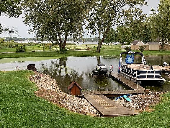 Steps away from the pier.