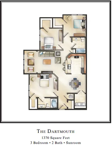 Floor plan The Dartmouth with Sunroom