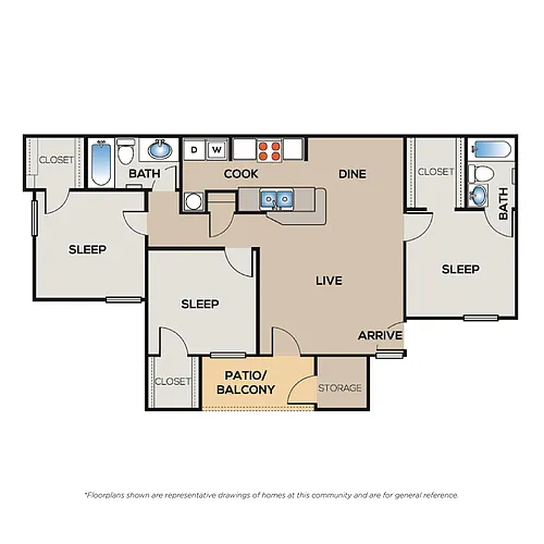 Floor plan Three Bedroom
